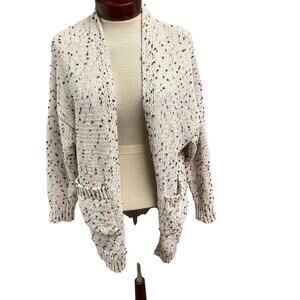 Lala Factory Confetti Popcorn Chunky Knit Sweater Cardigan Size Small Colorful